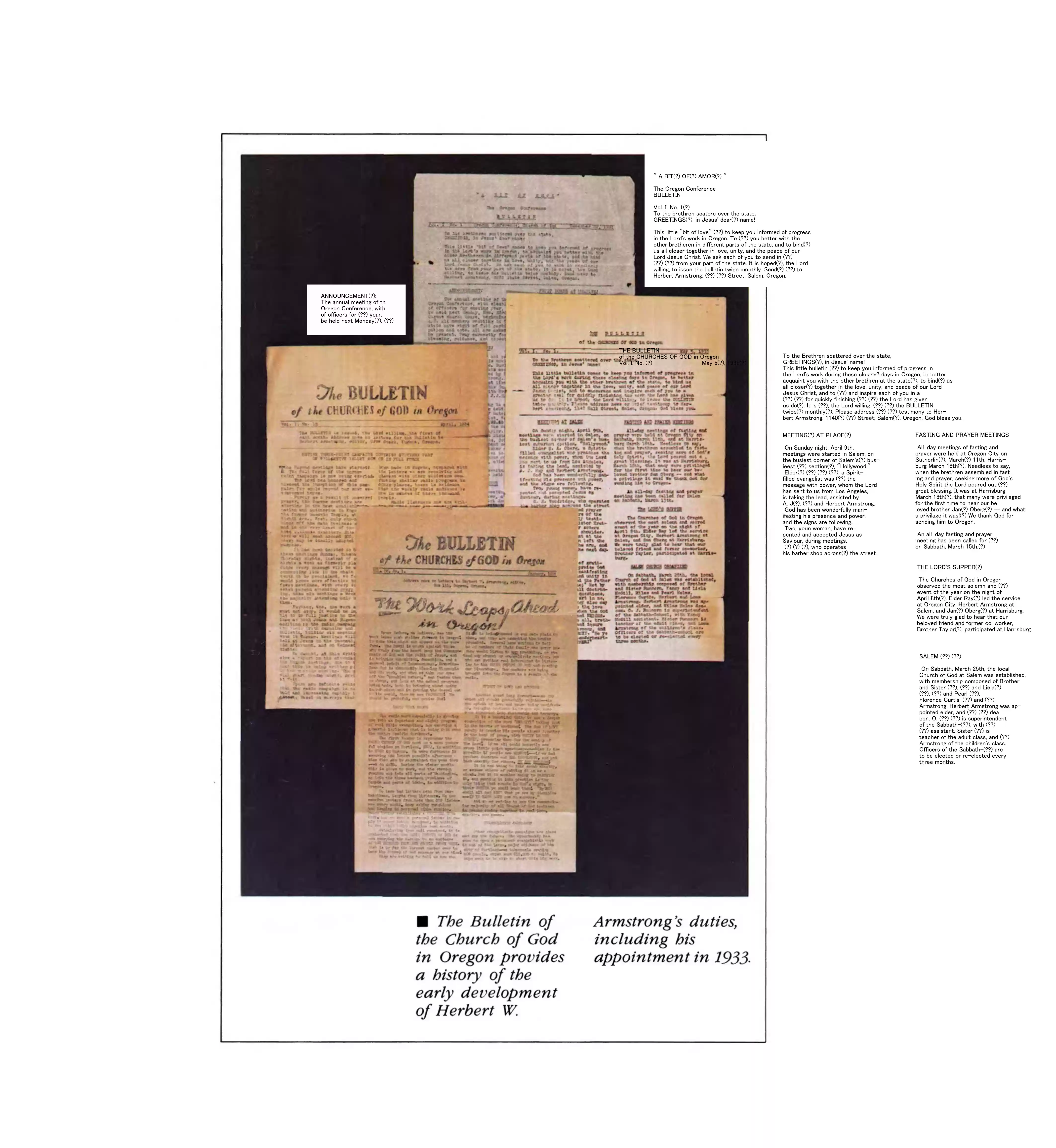 The Bulletin of the Churches of God in Oregon 1930s-Auto_1986_Vol1
